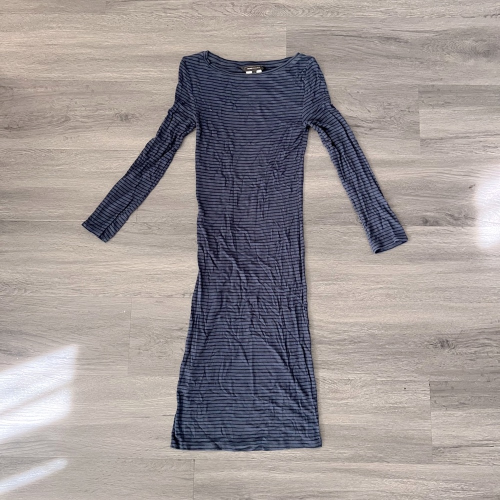 Navy stripes maxi dress